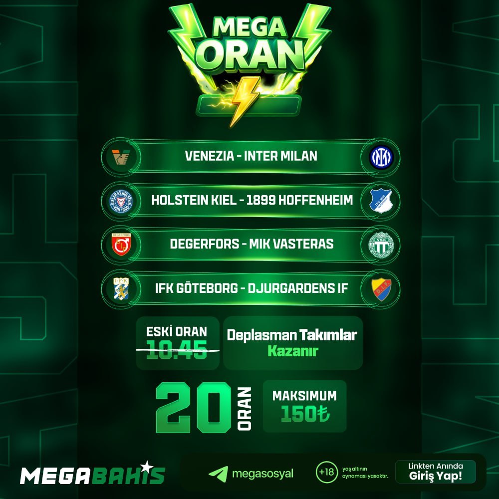 Megabahis 20 oran özel oran