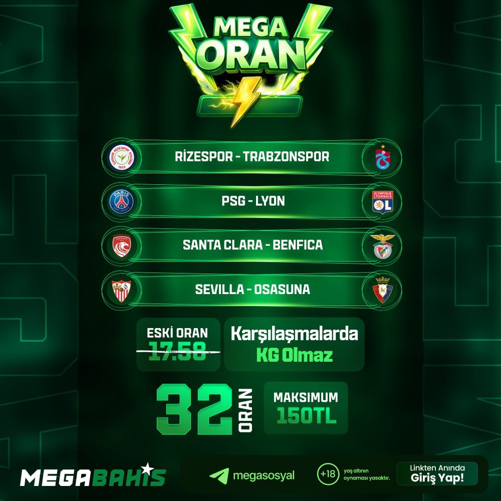 Megabahis 32 oran özel oran