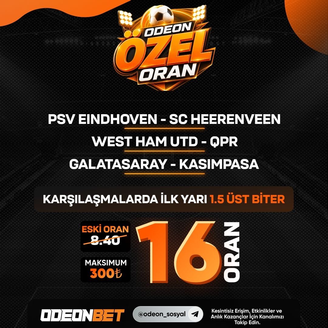 Odeonbet 16 oran özel oran