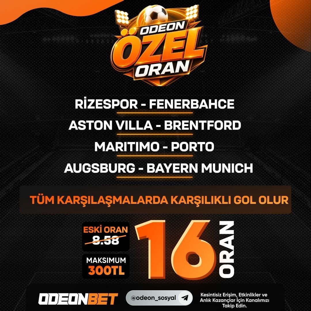 Odeonbet 16 oran özel oran