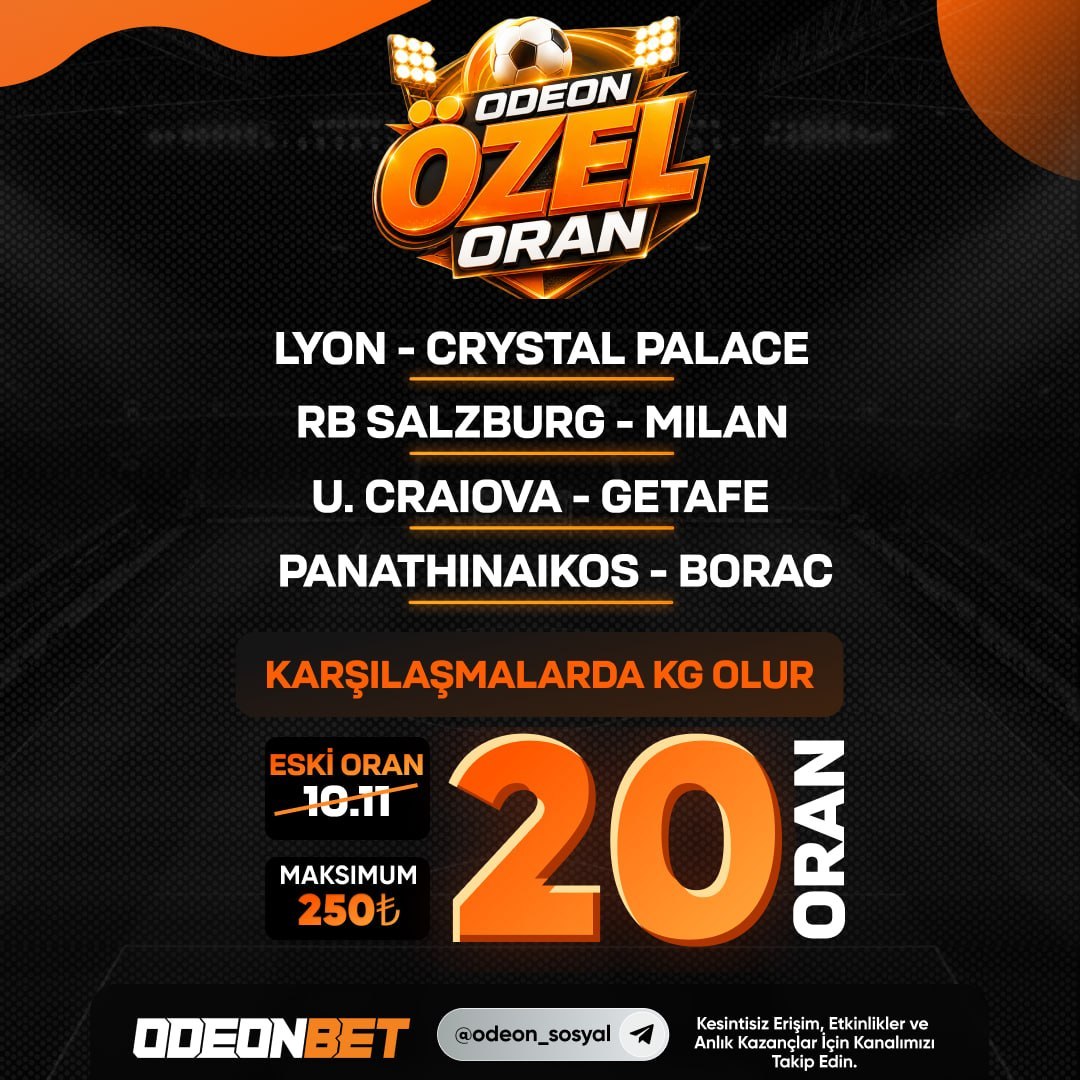 Odeonbet 20 oran özel oran