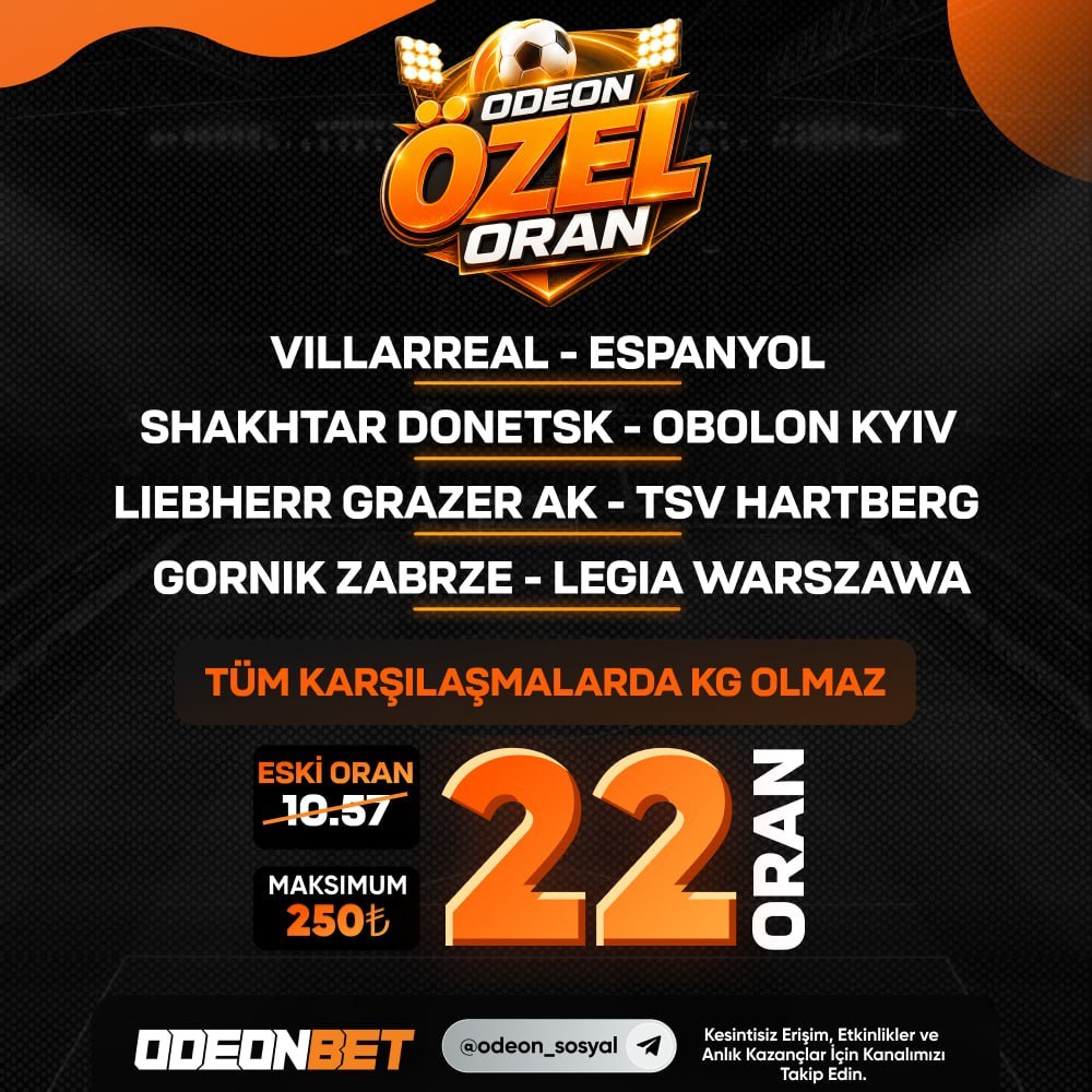Odeonbet 22 oran özel oran