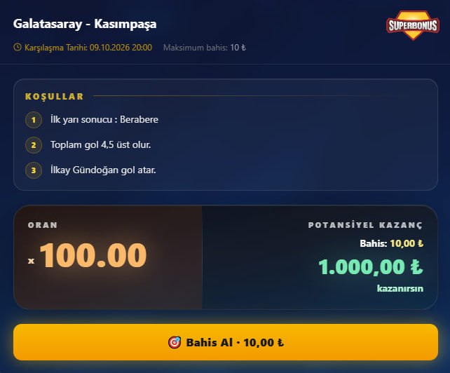 Padişahbet 100 oran özel oran