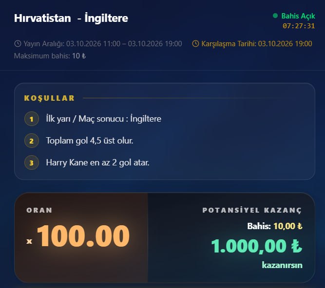 Padişahbet 100 oran özel oran