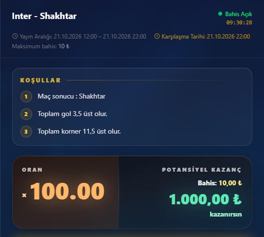 Padişahbet 100 oran özel oran