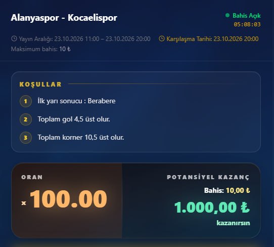 Padişahbet 100 oran özel oran