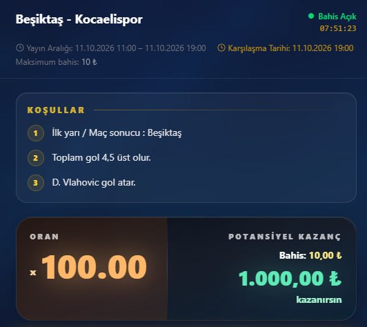 Padişahbet 100 oran özel oran