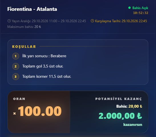 Padişahbet 100 oran özel oran
