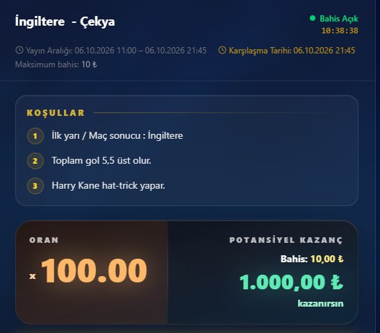 Padişahbet 100 oran özel oran