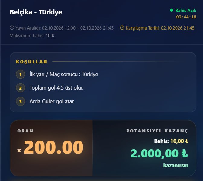 Padişahbet 200 oran özel oran
