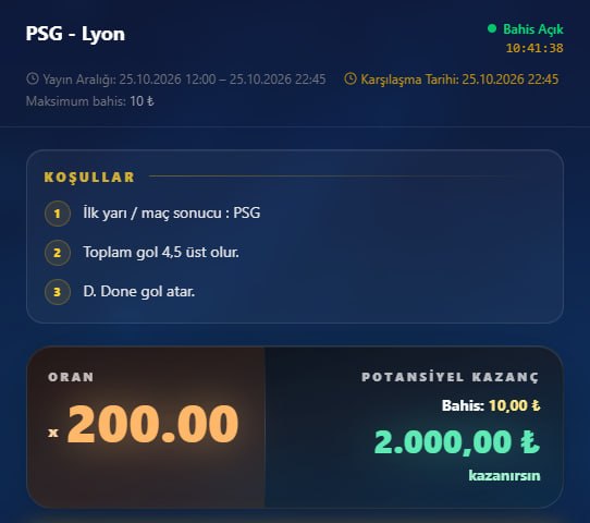 Padişahbet 200 oran özel oran