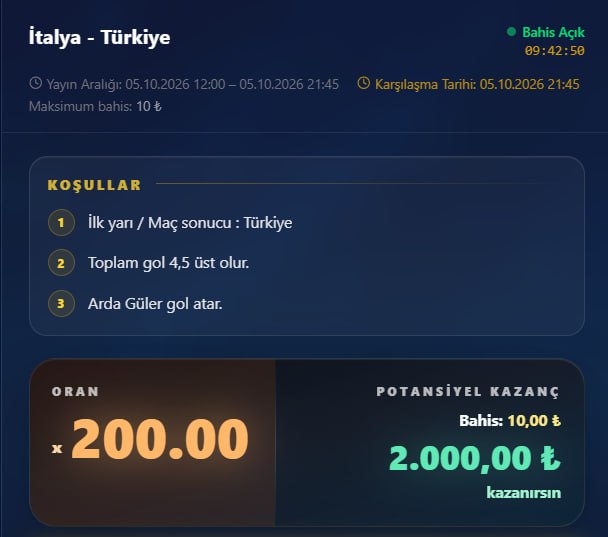 Padişahbet 200 oran özel oran