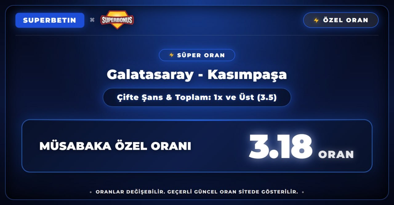 Superbetin 3,18 oran özel oran