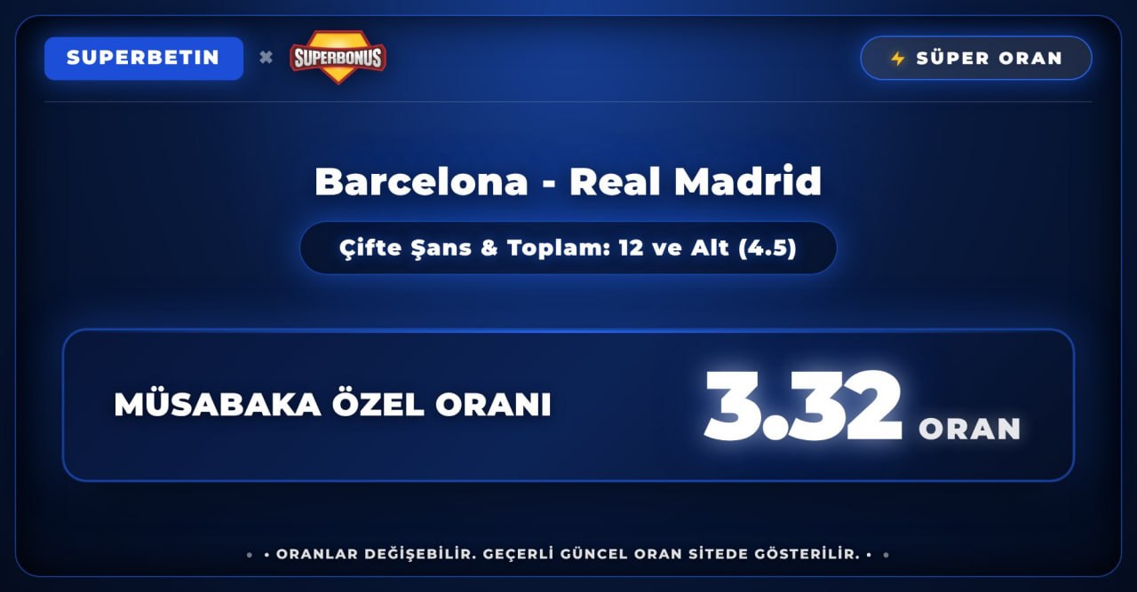 Superbetin 3,32 oran özel oran