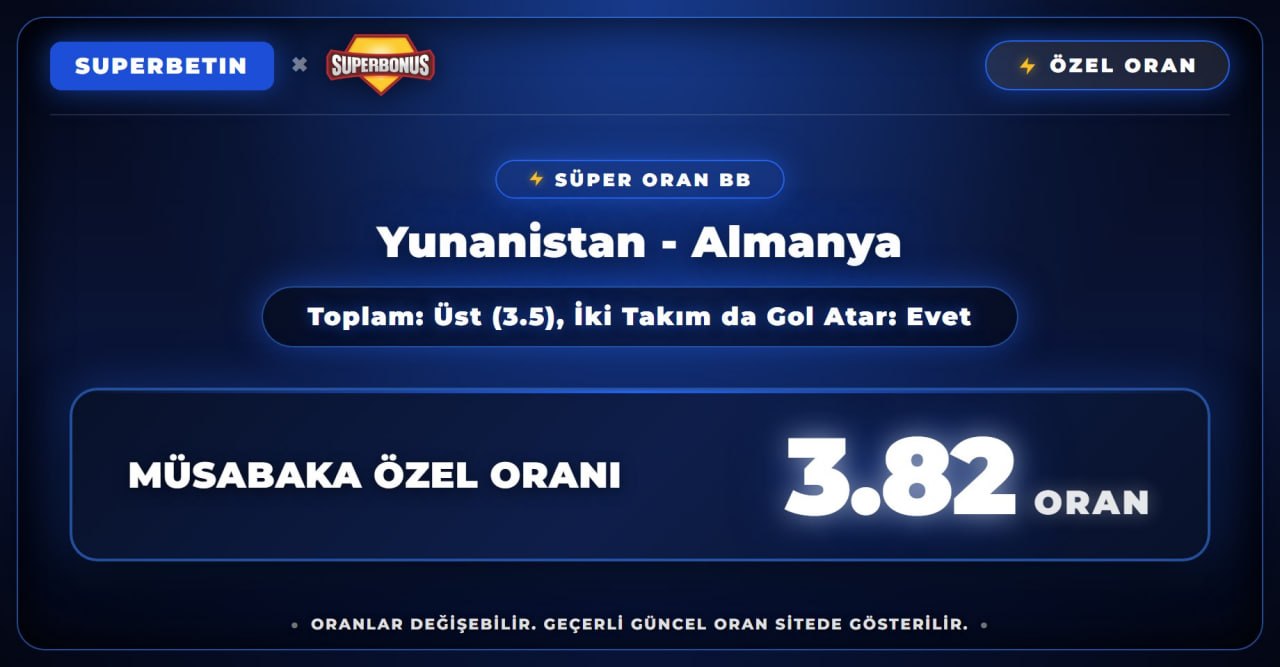 Superbetin 3,82 oran özel oran