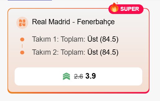 Superbetin 3,90 oran özel oran