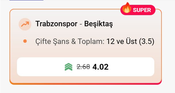 Superbetin 4,02 oran özel oran