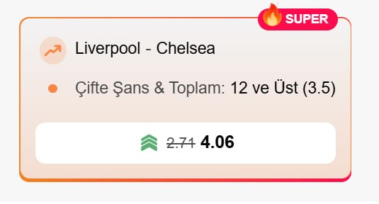 Superbetin 4,06 oran özel oran