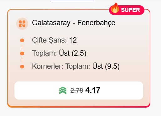 Superbetin 4,17 oran özel oran