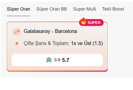 Superbetin 5,70 oran özel oran